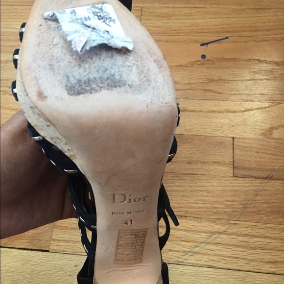 Christian Dior strappy cork heels size 41 auth htf - Picture 2 of 4